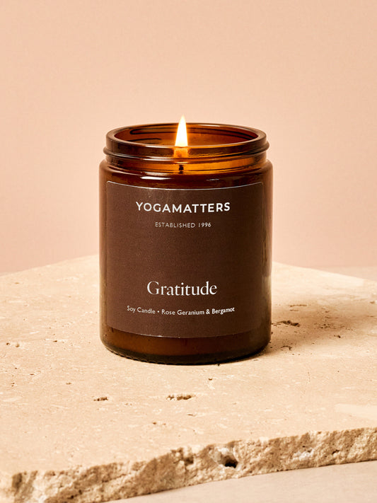 Yogamatters Gratitude Soy Candle 180ml - Rose Geranium & Bergamot
