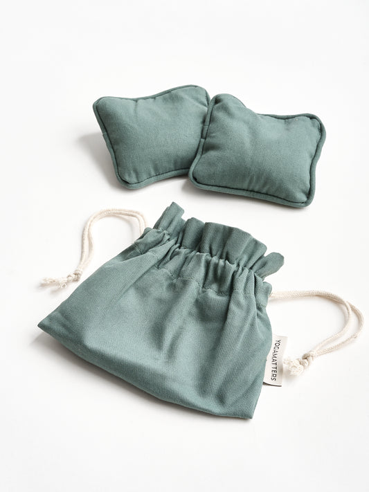 Yogamatters Organic Cotton Pair of Square Hand Pillows - Mineral