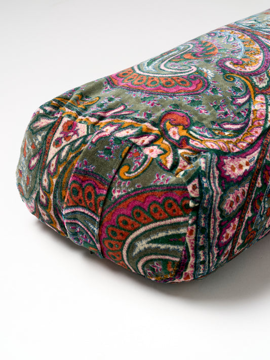 Yogamatters Paisley Velvet Small Rectangular Buckwheat Bolster