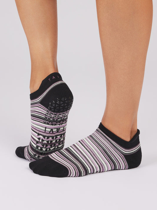 Tavi Noir Savvy Grip Socks - Fig Stripe
