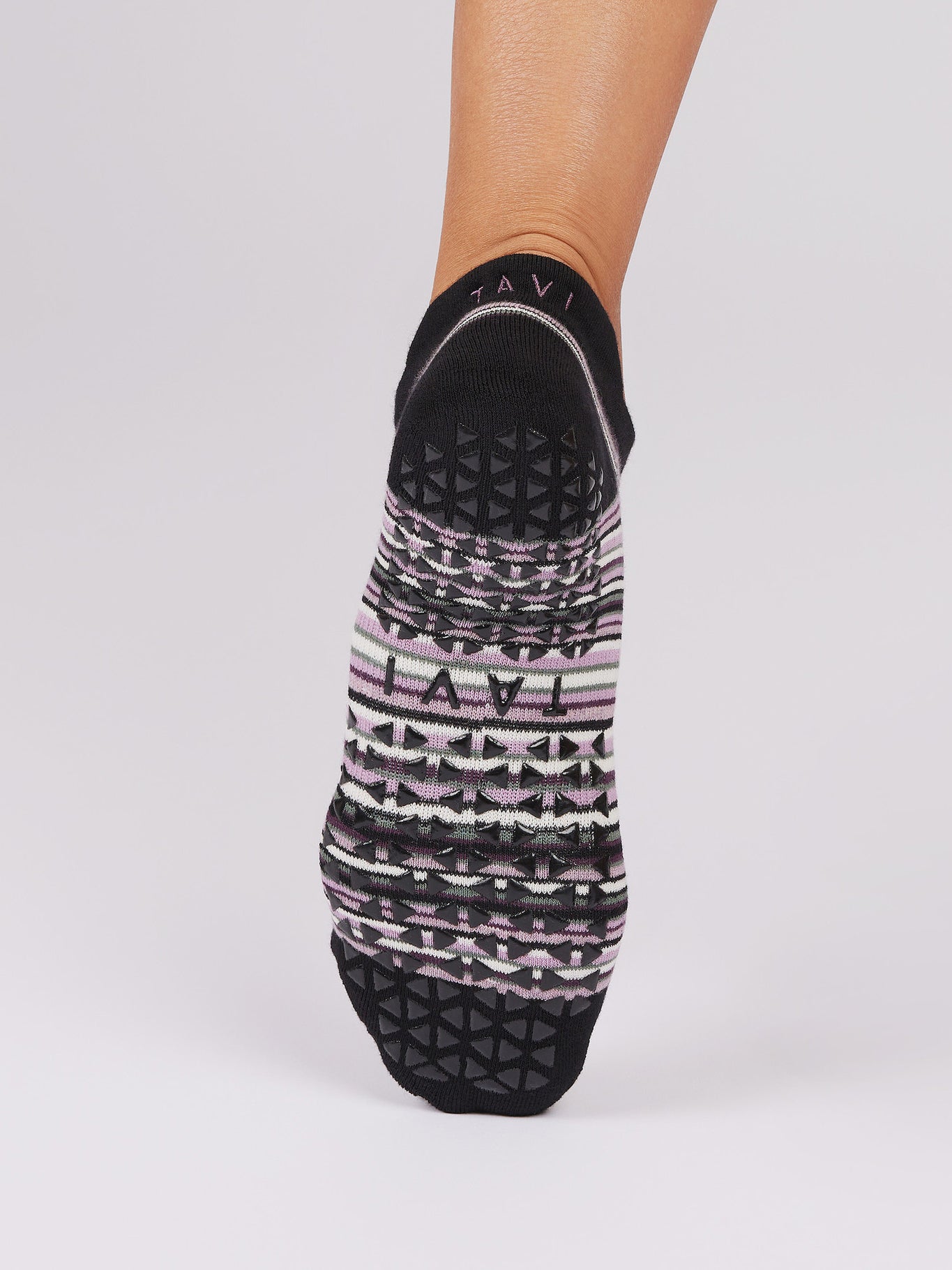 Tavi Noir Savvy Grip Socks - Fig Stripe