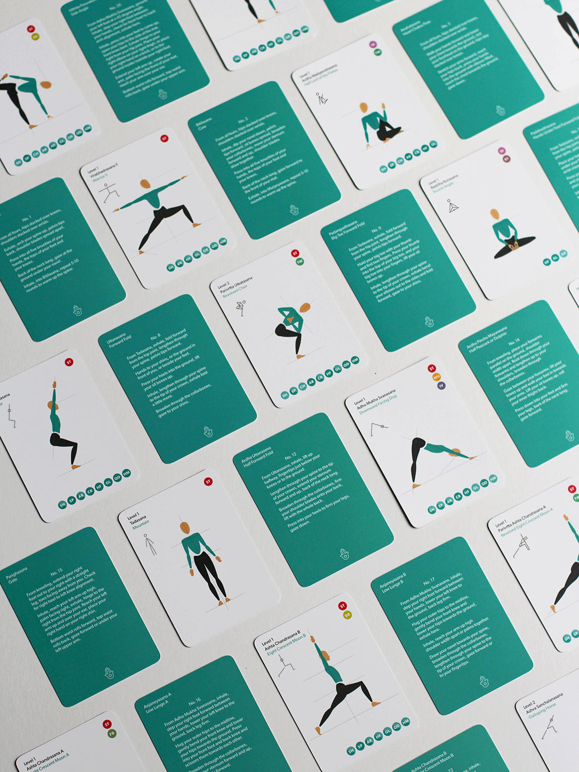 Yoga Asanas Card Deck – 70 Premium Illustrated Cards With Hatha Yoga Poses Sequences & Pranayama. With Benefits And Teaching Cues – Flash Cards For