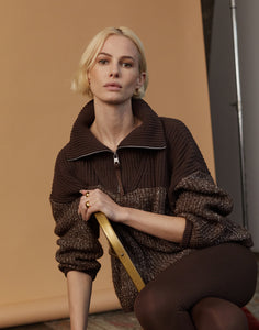 Varley Willard Half Zip - Coffee Bean
