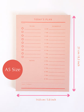 Once Upon a Tuesday A5 Daily Planner Pad - Minimalist Pink