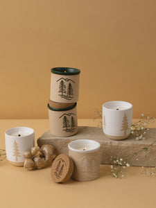 Paddywax Dune Ceramic Candle - Cypress & Fir White
