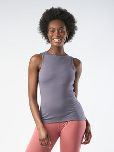 Gossypium Twist Yoga Vest - Ash Grey