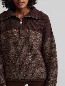 Varley Willard Half Zip - Coffee Bean