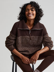 Varley Willard Half Zip - Coffee Bean