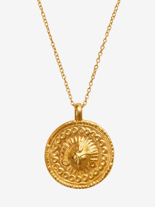 Goddess Charms Sun God Pendant Necklace - Gold