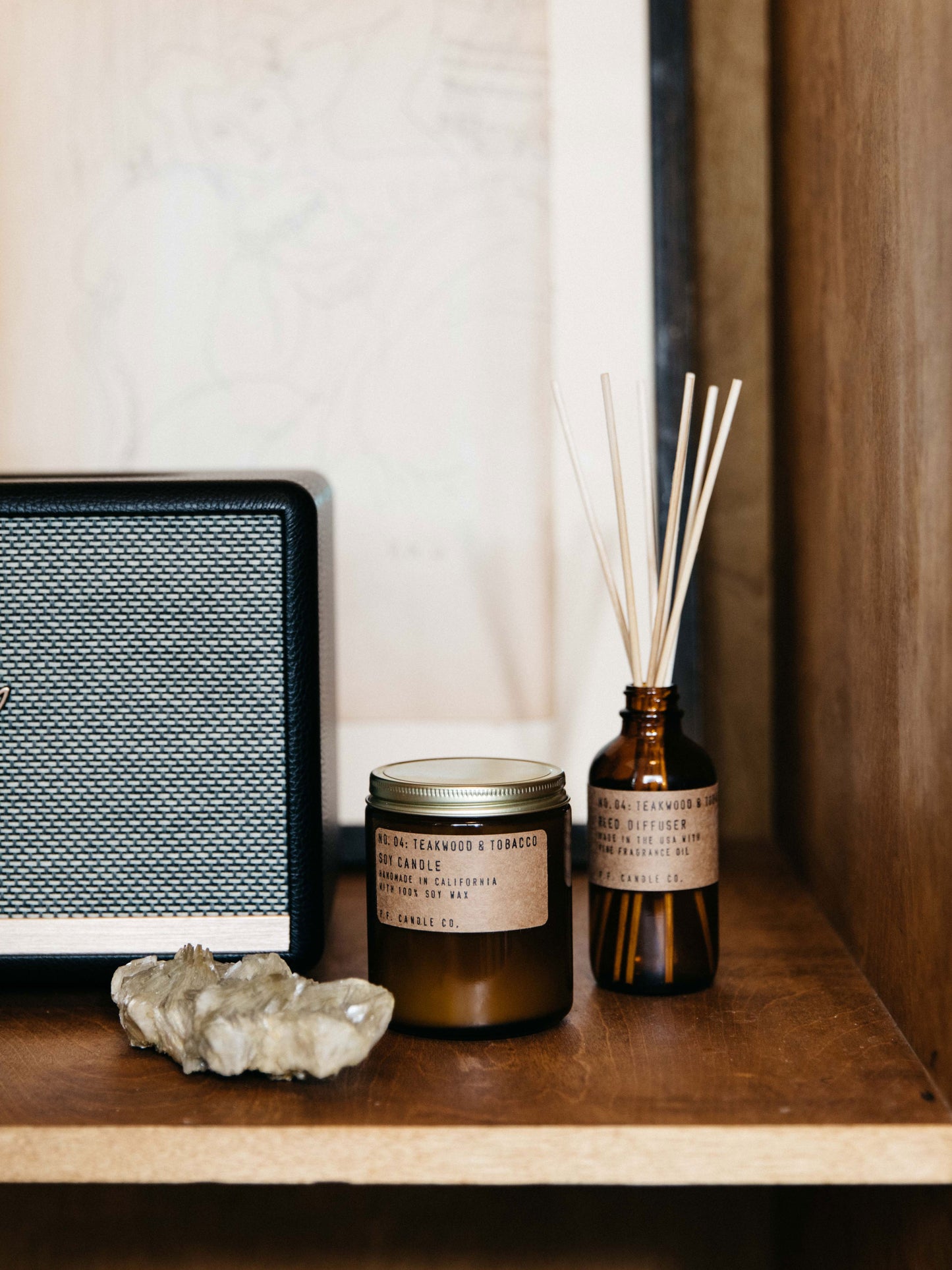 P.F. Candle Co. 7.2oz Soy Candle - Teakwood & Tobacco