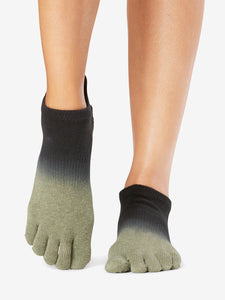 ToeSox Grip Full Toe Low Rise Olive Ombre