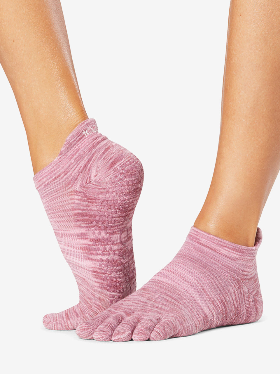 ToeSox Tec Grip Full Toe Low Rise - Berry Space Dye