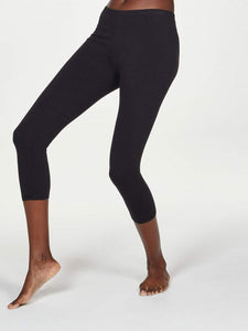 Thought Essential Organic Cotton Cropped Leggings - Black