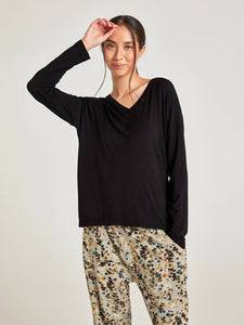Thought Eliza Seacell Long Sleeve Top - Black