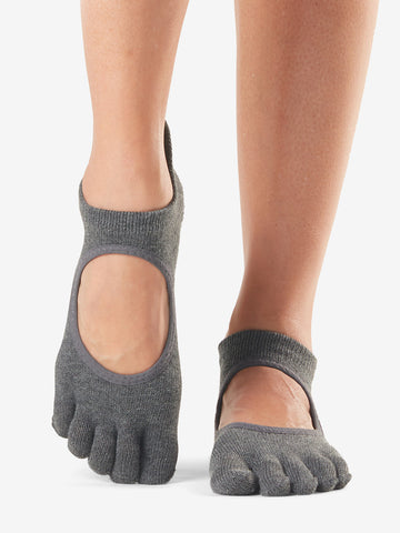Toesox Grip Full Toe Bellarina - Charcoal Grey