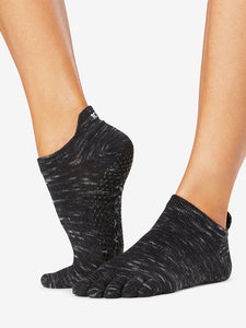 ToeSox Grip Full Toe Low Rise - Black Space Dye