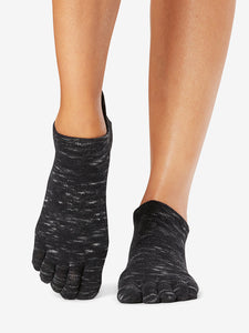 ToeSox Grip Full Toe Low Rise - Black Space Dye