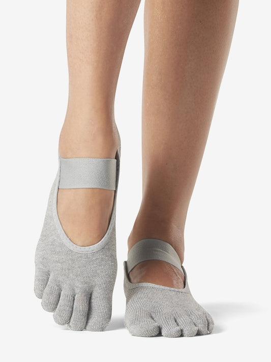 Toesox Full Toe Mia Grip Socks - Heather Grey