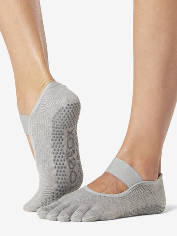 Toesox Grip Full Toe Mia - Heather Grey