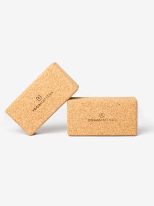 sustainable eco friendly natural cork yoga brick block pair props kits