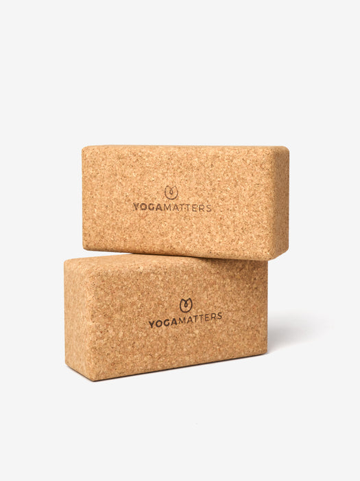 sustainable eco friendly natural cork yoga brick block pair props kit
