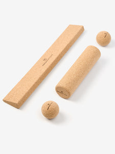 sustainable eco friendly natural cork yoga wedge massage balls recovery kit props