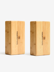 sustainable eco friendly bamboo yoga brick block pair