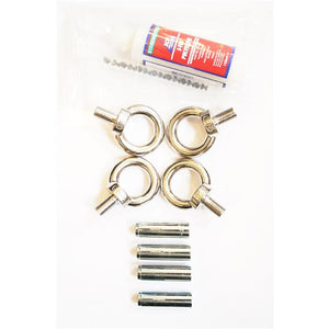 Two Pairs of Stainless Steel Eyebolts & Anchors + 1 Tube of Glue