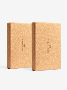 sustainable eco friendly natural cork yoga block brick prop pair