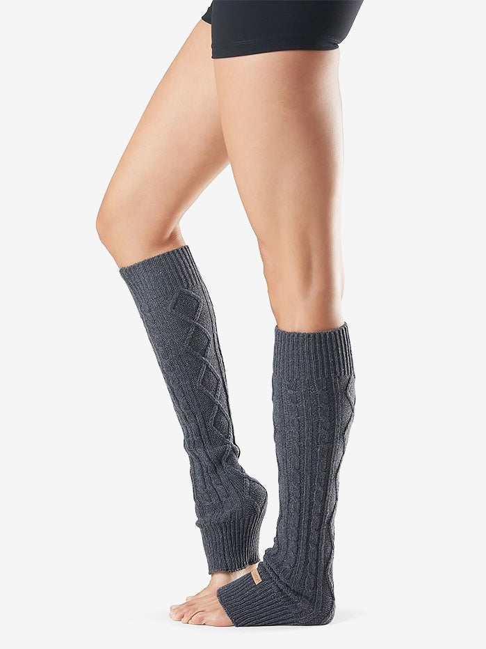 Toesox Knee High Leg Warmers - Charcoal Grey - One Size