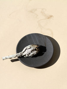 Ume Collection Stoneware Smudging Dish - Raw Black