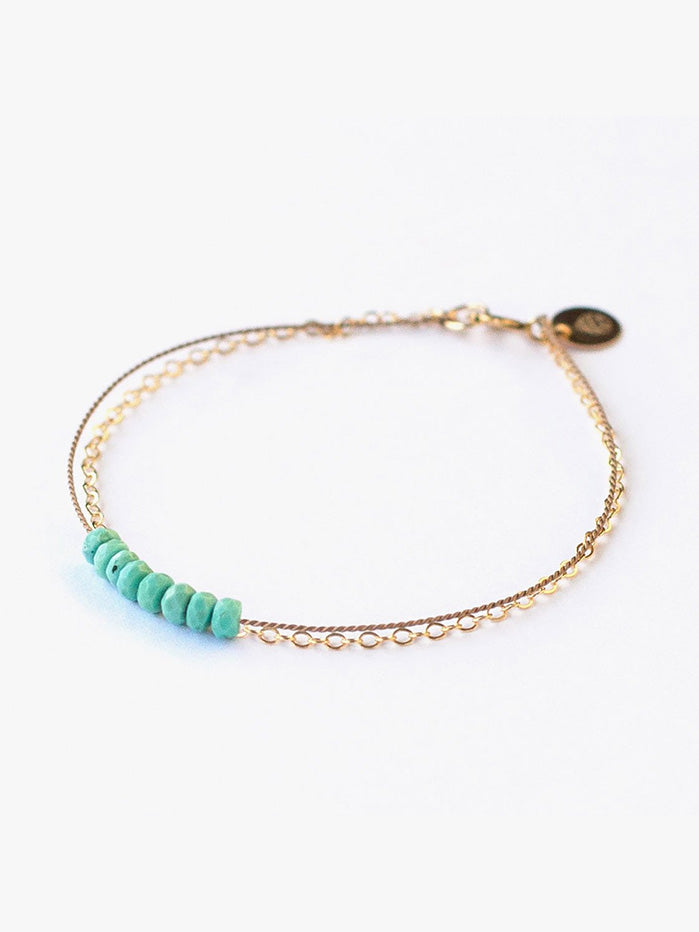 Wanderlust Gold & Silk Turquoise Beaded Bracelet