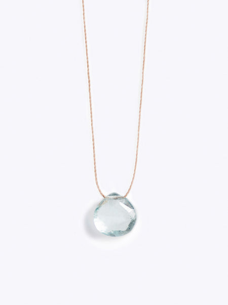 Wanderlust Life Fine Cord Necklace Aquamarine Yogamatters